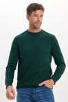 Erkek Standart Fit Normal Kesim Uzun Kollu Ekstra Soft Modal Kumaş Bisiklet Yaka Yeşil Sweatshirt