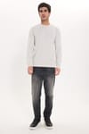 Erkek Standart Fit Normal Kesim Uzun Kollu Ekstra Soft Modal Kumaş Bisiklet Yaka Taş Sweatshirt