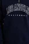 Erkek Relax Fit Rahat Kesim Pamuklu Yarım Fermuarlı Baskılı Lacivert Sweatshirt