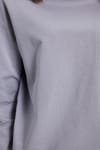 Kadın Oversize Geniş Kesim %100 Pamuk 2 İplik Bisiklet Yaka Açık Gri Sweatshirt 
