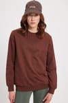 WOMAN RELAX FIT SWEATSHIRT CREW NECK TWO THREAD COMPACT ONL PLAIN
