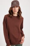 WOMAN RELAX FIT SWEATSHIRT CREW NECK TWO THREAD COMPACT ONL PLAIN
