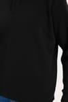 RELAX FIT PLAIN BUTTONED POLO  COLLAR HIDDEN PLACKET MAHREZ SWEATSHIRT