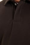 RELAX FIT PLAIN BUTTONED POLO  COLLAR HIDDEN PLACKET MAHREZ SWEATSHIRT