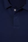 RELAX FIT PLAIN BUTTONED POLO  COLLAR HIDDEN PLACKET MAHREZ SWEATSHIRT