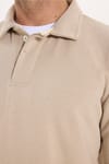 RELAX FIT PLAIN BUTTONED POLO  COLLAR HIDDEN PLACKET MAHREZ SWEATSHIRT