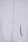 Kadın Oversize Geniş Kesim %100 Pamuk Kapüşonlu Fermuarlı Cepli Gri Sweatshirt