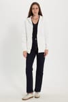 Kadın Oversize Geniş Kesim %100 Pamuk Kapüşonlu Fermuarlı Cepli Ekru Sweatshirt