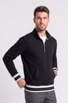 RELAX FIT STAND COLLAR HALF ZIPPER  KANGAROO POCKET ALMADA SWEATSHIRT