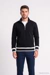 RELAX FIT STAND COLLAR HALF ZIPPER  KANGAROO POCKET ALMADA SWEATSHIRT