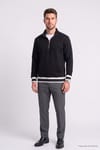 RELAX FIT STAND COLLAR HALF ZIPPER  KANGAROO POCKET ALMADA SWEATSHIRT