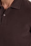 Erkek Regular Fit Klasik Kesim Uzun Kollu Kahverengi Polo Yaka Sweatshirt