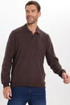 Erkek Regular Fit Klasik Kesim Uzun Kollu Kahverengi Polo Yaka Sweatshirt