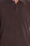 Erkek Regular Fit Klasik Kesim Uzun Kollu Kahverengi Polo Yaka Sweatshirt