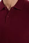 Erkek Regular Fit Klasik Kesim Uzun Kollu Bordo Polo Yaka Sweatshirt