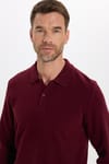 Erkek Regular Fit Klasik Kesim Uzun Kollu Bordo Polo Yaka Sweatshirt