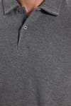 Erkek Regular Fit Klasik Kesim Uzun Kollu Antrasit Polo Yaka Sweatshirt