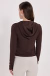 KADIN DÜZ KAPÜŞONLU FERMUARLI ZCK-172 SWEATSHIRT