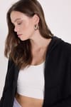 KADIN DÜZ KAPÜŞONLU FERMUARLI RDN-2395 SWEATSHIRT