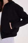 KADIN DÜZ KAPÜŞONLU FERMUARLI RDN-2395 SWEATSHIRT
