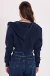 KADIN DÜZ KAPÜŞONLU FERMUARLI RDN-2395 SWEATSHIRT