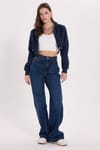 KADIN DÜZ KAPÜŞONLU FERMUARLI RDN-2395 SWEATSHIRT