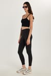 Kadın Slim Fit Dar Kesim İnterlok Siyah Tayt
