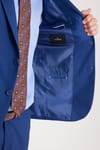Erkek Slim Fit Mono Yaka Likralı Esnek Kumaş İndigo Takım Elbise