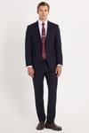 Erkek Slim Fit Mono Yaka Likralı Esnek Kumaş Lacivert Takım Elbise