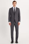 Erkek Slim Fit Mono Yaka Likralı Esnek Kumaş Füme Takım Elbise