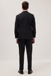 Erkek Slim Fit Mono Yaka Likralı Esnek Kumaş Siyah Takım Elbise