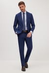Erkek Slim Fit Mono Yaka Likralı Esnek Kumaş Koyu Lacivert Takım Elbise