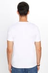 Erkek Slim Fit Dar Kesim Pamuklu Pamuk Yumuşak Dokulu Likralı Esnek Kumaş Düz Basic Beyaz V Yaka Tişört