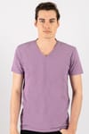 Slim Fit Dar Kesim V Yaka Oxford Erkek T-Shirt