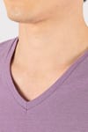Slim Fit Dar Kesim V Yaka Oxford Erkek T-Shirt