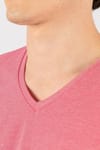 Slim Fit Dar Kesim V Yaka Oxford Erkek T-Shirt