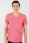 Slim Fit Dar Kesim V Yaka Oxford Erkek T-Shirt