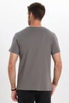 Erkek Slim Fit Dar Kesim Pamuklu Yumuşak Doku Esnek Kumaş Basic Gri Bisiklet Yaka Tişört