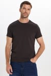Erkek Slim Fit Dar Kesim Pamuklu Yumuşak Doku Esnek Kumaş Basic Kahverengi Bisiklet Yaka Tişört