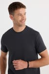 Erkek Slim Fit Dar Kesim Pamuklu Yumuşak Doku Likralı Esnek Kumaş Basic Gri Bisiklet Yaka Tişört