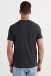Erkek Slim Fit Dar Kesim Pamuklu Yumuşak Doku Likralı Esnek Kumaş Basic Gri Bisiklet Yaka Tişört