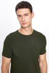 Slim Fit Bisiklet Yaka Düz Basıc Kısa Kol T-Shirt