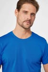 Erkek Slim Fit Dar Kesim Pamuklu Yumuşak Dokulu Esnek Kumaş Düz Basic Turkuaz Bisiklet Yaka Tişört