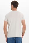 Erkek Slim Fit Dar Kesim Pamuklu Yumuşak Doku Esnek Kumaş Basic Bej Bisiklet Yaka Tişört