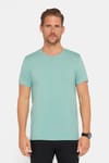 Erkek Slim Fit Dar Kesim Pamuklu Yumuşak Dokulu Esnek Kumaş Düz Basic Yeşil Bisiklet Yaka Tişört