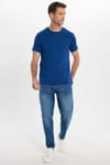 Slim Fit Bisiklet Yaka Düz Basıc Kısa Kol T-Shirt