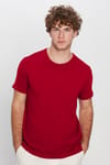 Slim Fit Bisiklet Yaka Düz Basıc Kısa Kol T-Shirt
