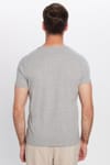 Erkek Slim Fit Dar Kesim Pamuklu Yumuşak Dokulu Esnek Kumaş Düz Basic Gri Bisiklet Yaka Tişört