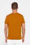 Erkek Slim Fit Dar Kesim Pamuklu Yumuşak Dokulu Esnek Kumaş Düz Basic Turkuaz Bisiklet Yaka Tişört