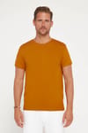Erkek Slim Fit Dar Kesim Pamuklu Yumuşak Dokulu Esnek Kumaş Düz Basic Turkuaz Bisiklet Yaka Tişört